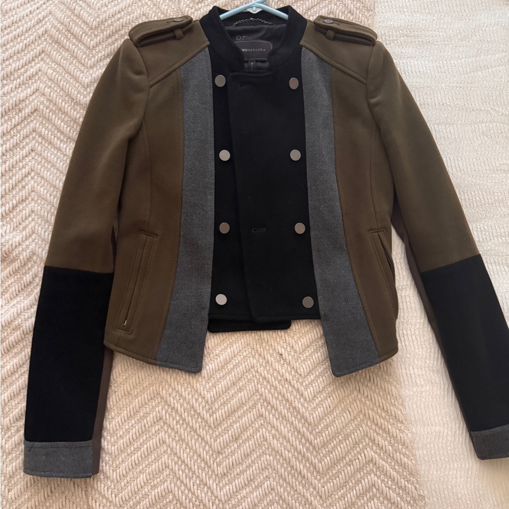 BCBGMaxAzria Olive and Black Blazer
